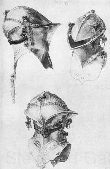 Albrecht Durer Side, Front, and Back View of a Helmet Norge oil painting art